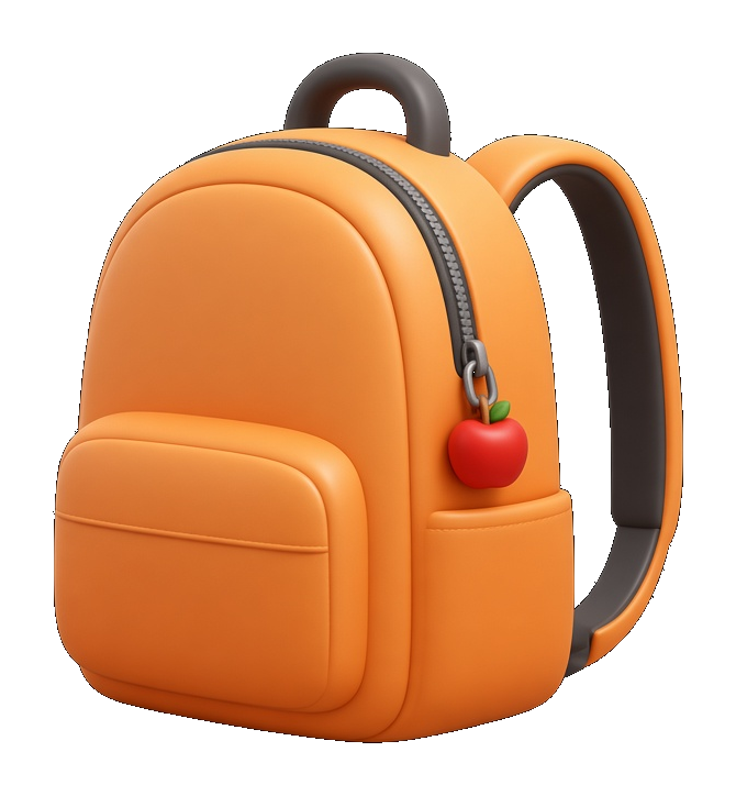 3D school backpack.